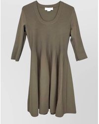 Stella McCartney - Compact Knit Fit And Flare Knee-Length Dress - Lyst