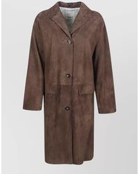 Max Mara - Long Jacket Notched Lapels Side Pockets - Lyst