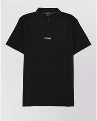 BOSS - Short Sleeve Polo Collar Knit Top - Lyst