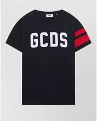 Gcds - Striped Logo-Print Cotton Short-Sleeve T-Shirt - Lyst