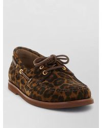 Gianvito Rossi - Vandée Lace Up Boat Shoe Animal Print - Lyst