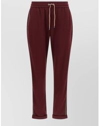 Brunello Cucinelli - Monile Detail Track Joggers Cotton Silk - Lyst