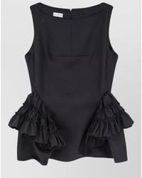Dries Van Noten - Silk Blend Sleeveless Ruffled Top - Lyst
