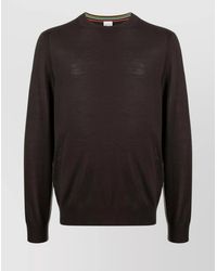 Paul Smith - Merino Wool Fine-Knit Semi-Sheer Logo-Embroidered Crew-Neck Sweater - Lyst