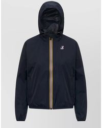 K-Way - Hooded Jacket Claudette Elastic Cuffs Stripes - Lyst