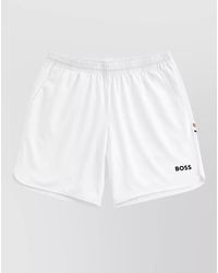 BOSS - Logo Swim Shorts Contrast Stripes Side Pockets - Lyst