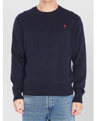 Ami Paris - Merino Wool Regular-Fit Crew-Neck Sweater - Lyst