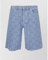 KENZO - Cotton Weave Printed Bermuda Shorts - Lyst