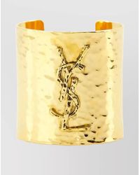 Saint Laurent - Hammered Metal Cuff Bracelet - Lyst