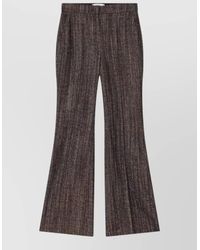 Fendi - Flared Pants Textured Fabric Belt Loops Pockets - Lyst