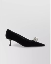 Jimmy Choo - Embellished Kitten Heel Pointed Toe Pumps - Lyst