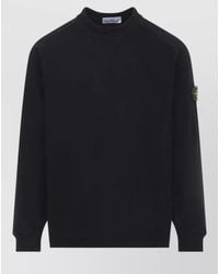 Stone Island - Cotton Sweatshirt Double Collar Raglan Sleeves - Lyst