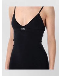 MM6 by Maison Margiela - Fitted Knee Length Dress Spaghetti Straps Neckline - Lyst