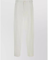 Dolce & Gabbana - Cotton Trousers Pleated Front Side And Back Pockets - Lyst