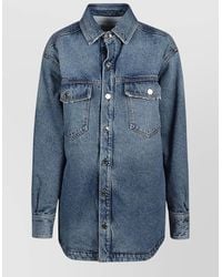ARMARIUM - Denim Cotton Jacket Collared Neck Chest Pockets - Lyst