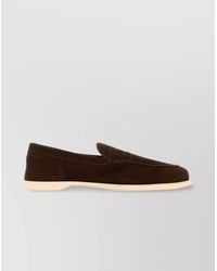 John Lobb - Suede Leather Loafers - Lyst