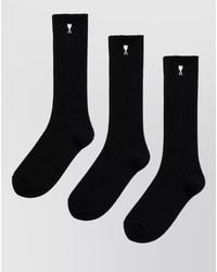 Ami Paris - Three-Pack Logo-Embroidered Socks - Lyst