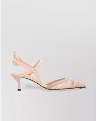 Fendi - Logo-Print Slingback Pumps - Lyst
