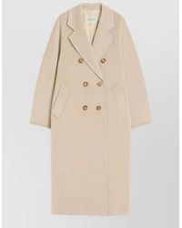Max Mara - Long Jacket Notch Lapels Side Pockets - Lyst
