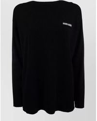 Miu Miu - Long Sleeve Ribbed Knit Top - Lyst