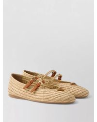 Prada - Leather Ballerinas Double Straps Crochet Design - Lyst