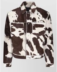 Represent - Long Sleeve Faux Fur Texture Jacket - Lyst