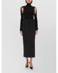 Helmut Lang - Knit Top Slim Fit Turtleneck Cutout Shoulders - Lyst
