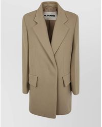 Jil Sander - Wool Double Breasted Tailored Coat - Lyst