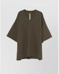 Rick Owens - Oversized V Neck T-Shirt With Raw Hem - Lyst
