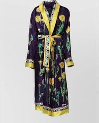 Dolce & Gabbana - Silk Floral Print Long Sleeve Wrap Maxi Dress - Lyst