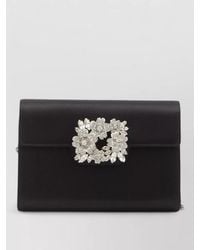 Roger Vivier - Mini Satin Clutch Efflorescence Crystal Buckle - Lyst