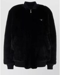 Prada - Faux Fur Bomber Jacket - Lyst
