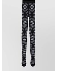 Burberry - Check Print Wool-Blend Tights - Lyst