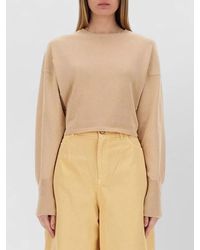 Alysi - Cropped Cotton Jumper - Lyst