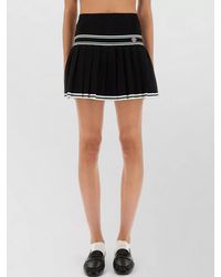 CASABLANCA - Viscose Mini Skirt Pleats High Waist Contrast Trim - Lyst