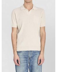 Roberto Collina - Ribbed Cotton Short-Sleeve Polo Shirt - Lyst