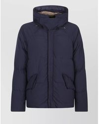 C.P. Company - Down Parka With Hooded Design And Quilted Texture - Lyst