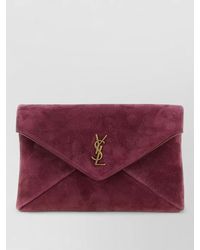 Saint Laurent - Suede Chain Strap Envelope Mini Shoulder Bag - Lyst