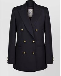 The Seafarer - Longline Jacket Buttons Peak Lapels - Lyst