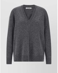 Jil Sander - V-Neck Cashmere Blend Sweater - Lyst