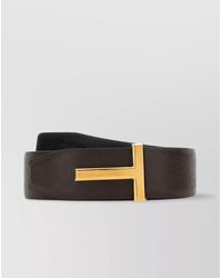 Tom Ford - T Adjustable Leather Belt With Textured Finish And-Tone Buckle - Lyst