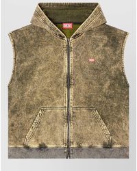 DIESEL - Rethexed Fit Sleeveless Hoodie With Zip Closure - Lyst