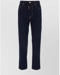 DSquared² - Denim Mid-Rise Straight-Leg Cropped Jeans - Lyst