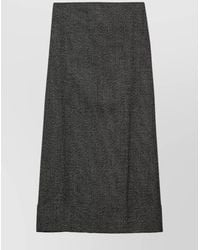 Prada - Wool High-Rise Ankle-Length Straight Skirt - Lyst