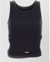 DIESEL - Sleeveless Ribbed Wrap Tie Top - Lyst