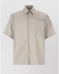MSGM - Cotton Shirt Short Sleeves Chest Pocket - Lyst