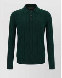 Zanone - Braided Knit Wool Polo Shirt - Lyst