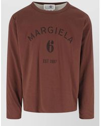 MM6 by Maison Margiela - Knit Sweater Contrast Collar Crew Neck Print - Lyst