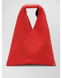 MM6 by Maison Margiela - Textured Tote Bag Top Handle Triangle - Lyst