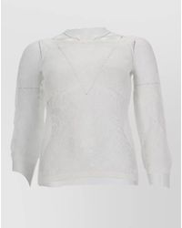 Alberta Ferretti - Viscose Knit Net Long Sleeve Top - Lyst
